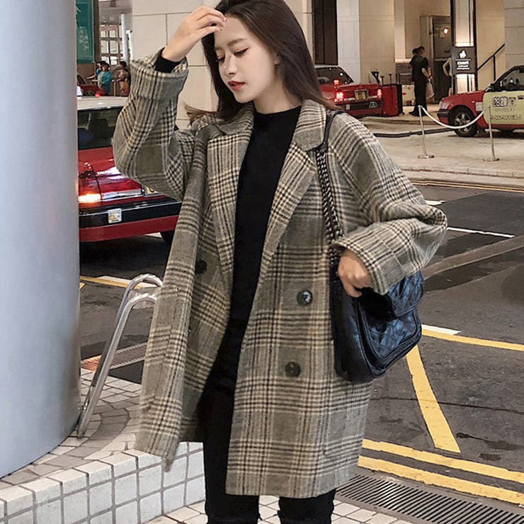 チェックコート レディース グレンチェック[品番：II000005961