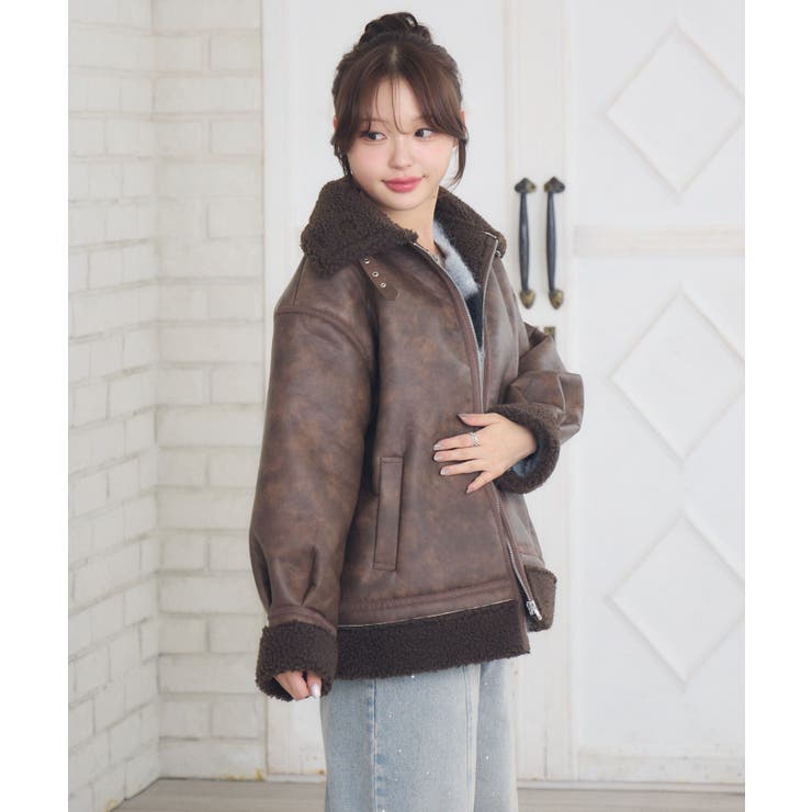 ボア襟ムートンJK[品番：RTGW0009679]｜RETRO GIRL（レトロガール）の