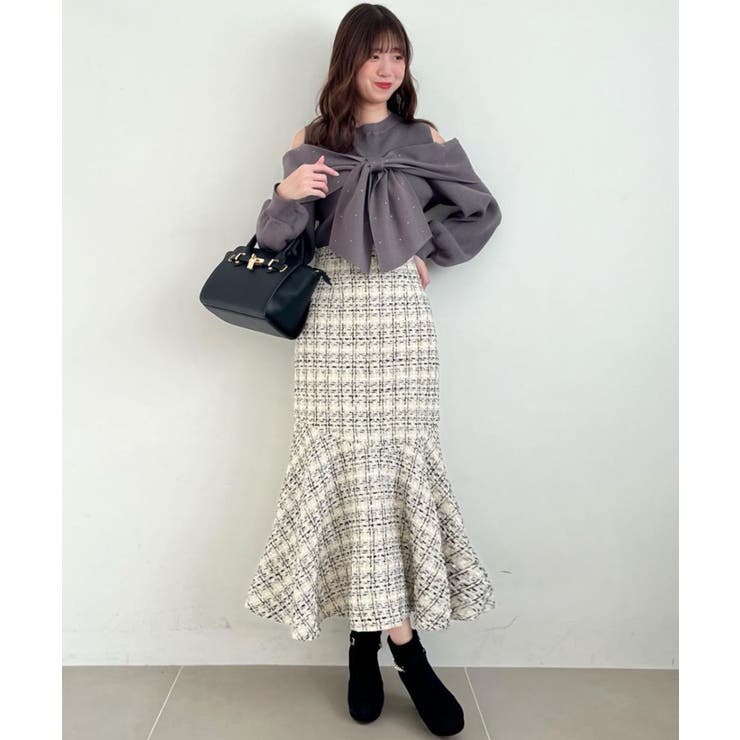 ツイードマーメイドロングスカート[品番：CTYW0004375]｜MAJESTIC