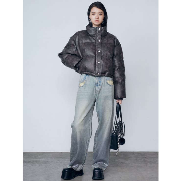 フェイクレザーショートダウン[品番：MKSW0061160]｜EMODA（エモダ）の