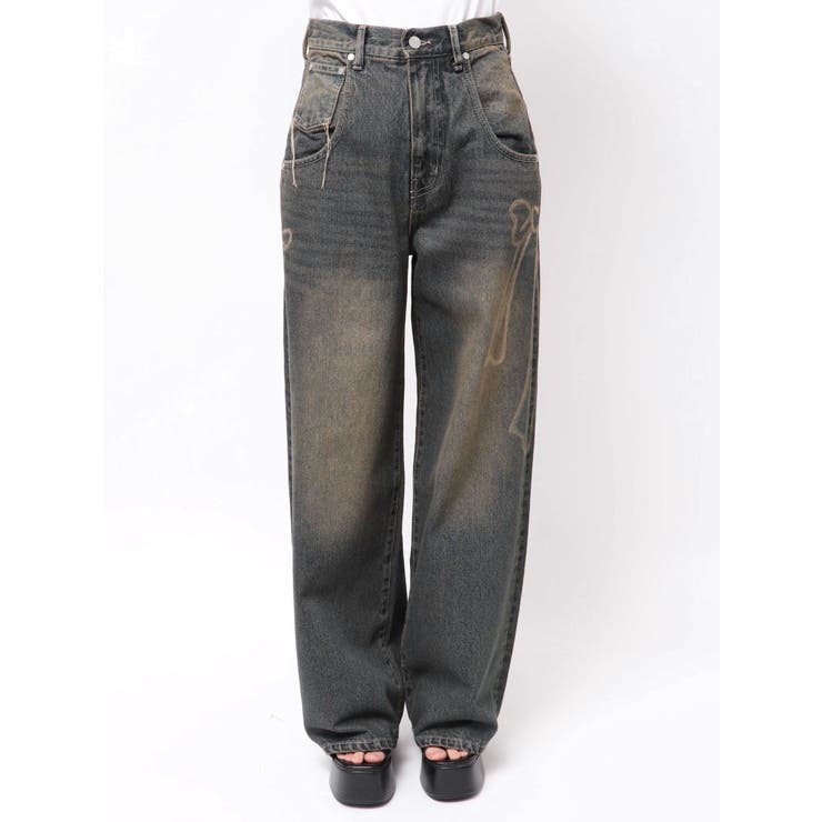 リボングラフィックルーズジーンズ[品番：MKSW0065733]｜EMODA（エモダ