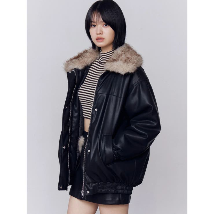フェイクレザーブルゾン[品番：MKSW0068414]｜EMODA（エモダ）の