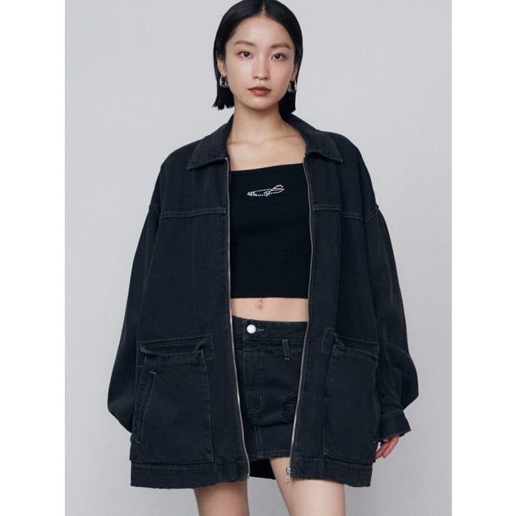 ヴィンテージライクオーバーデニムブルゾン[品番：MKSW0061565]｜EMODA