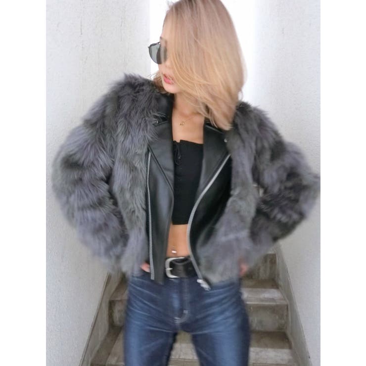 レイヤードエコファーライダースジャケット[品番：MKSW0026355]｜GYDA