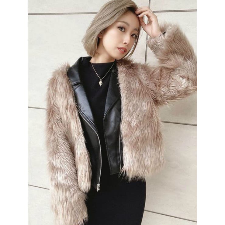 レイヤードエコファーライダースジャケット[品番：MKSW0032052]｜GYDA