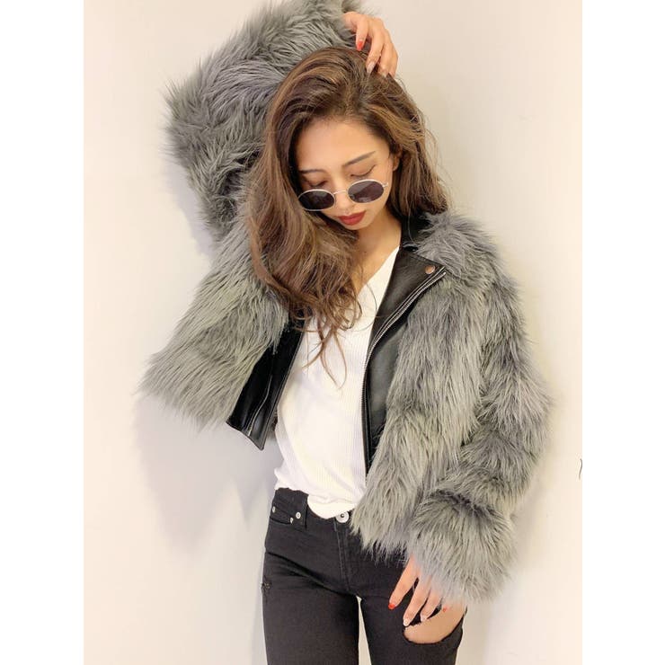 レイヤードエコファーライダースジャケット[品番：MKSW0035585]｜GYDA