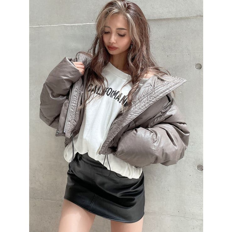 フェイクレザーショートダウンコート[品番：MKSW0042250]｜GYDA