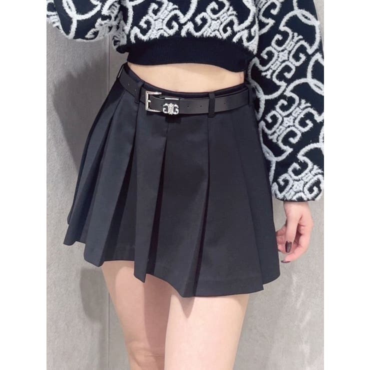 NEWベルトSETプリーツスカートライクショートパンツ[品番：MKSW0061352