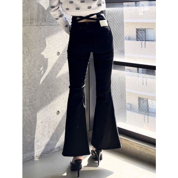 ハイウエストBACKクロスフレアパンツ[品番：MKSW0056477]｜GYDA