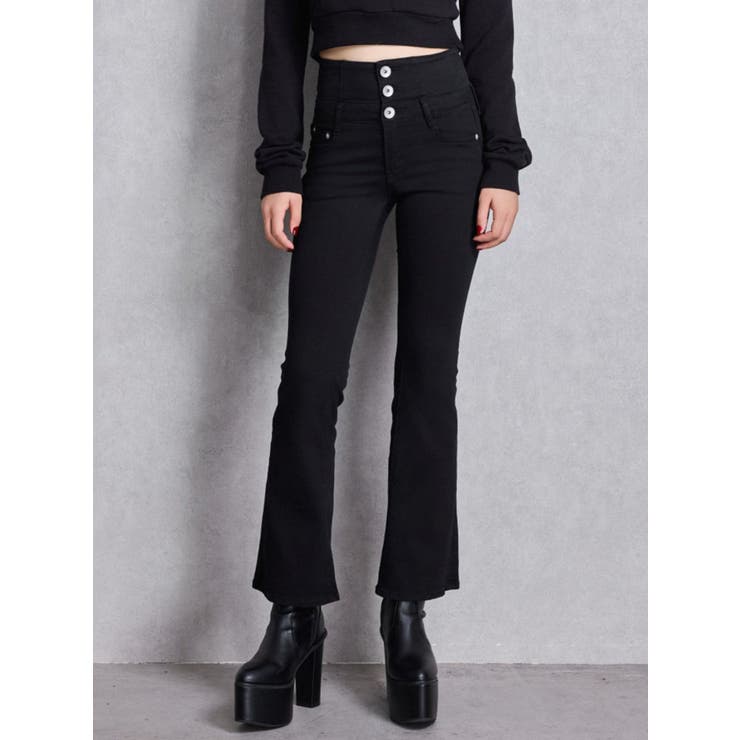 NEWハイウエストBACKクロスフレアパンツ[品番：MKSW0064880]｜GYDA