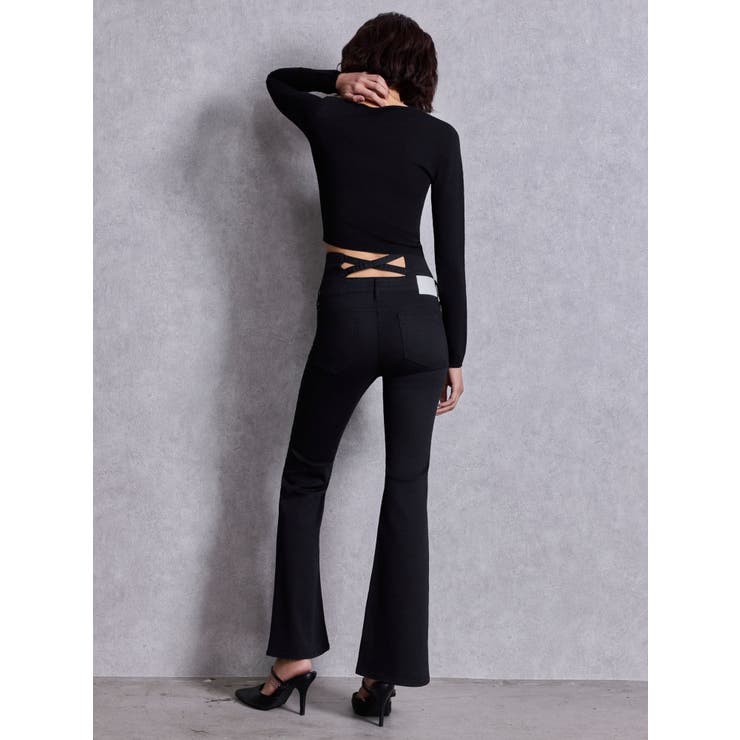 ハイウエストBACKクロスフレアパンツ[品番：MKSW0068681]｜GYDA