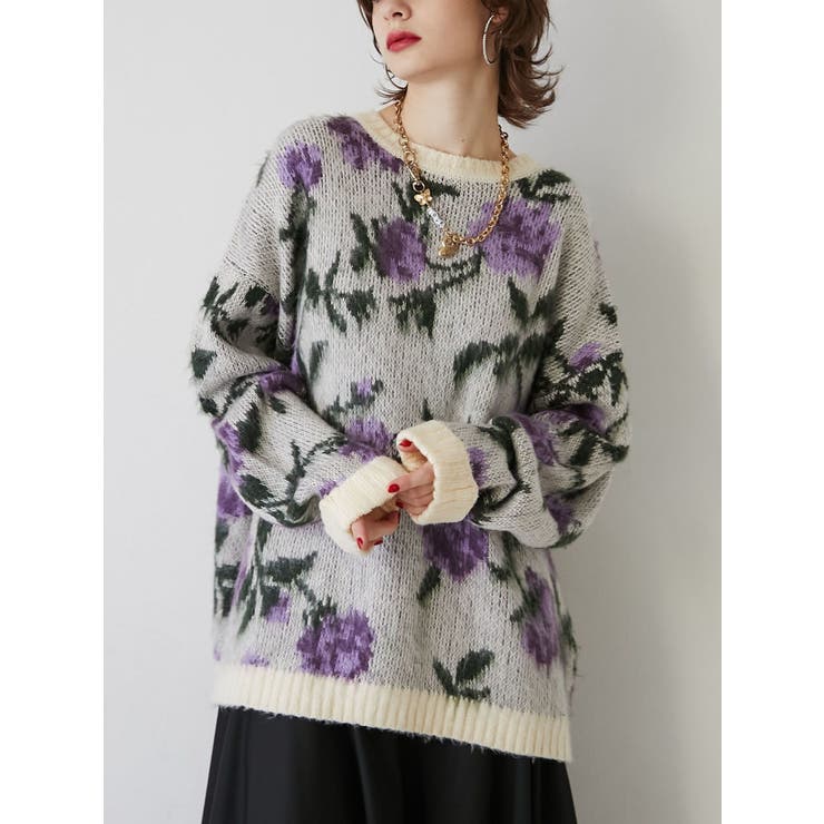 ジャカードパターンニット[品番：MKSW0053994]｜jouetie（ジュエティ