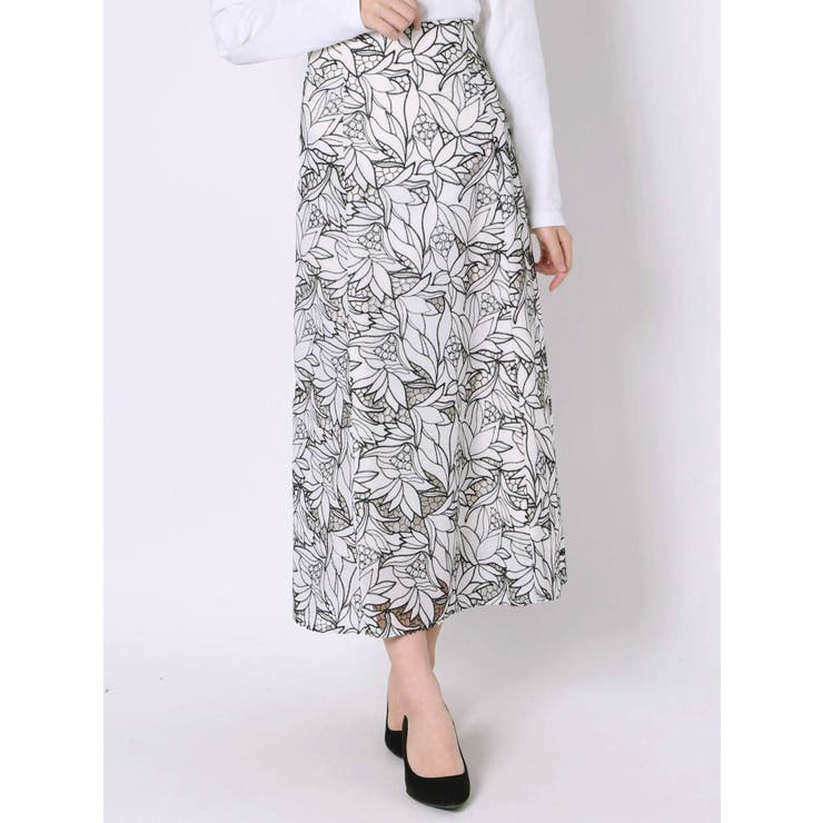 カットワーク刺繍ナロースカート[品番：MKSW0034683]｜MERCURYDUO