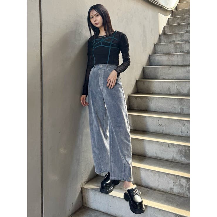 フロッキーバレルレッグデニム【セット販売対象】[品番：MKSW0065721