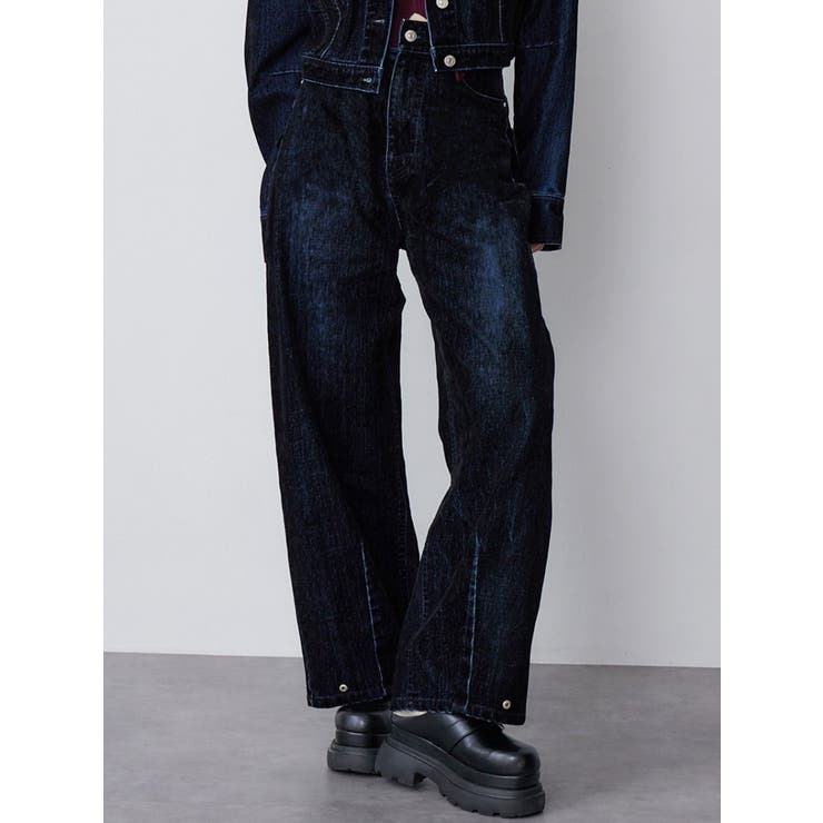 フロッキーバレルレッグデニム【セット販売対象】[品番：MKSW0065721