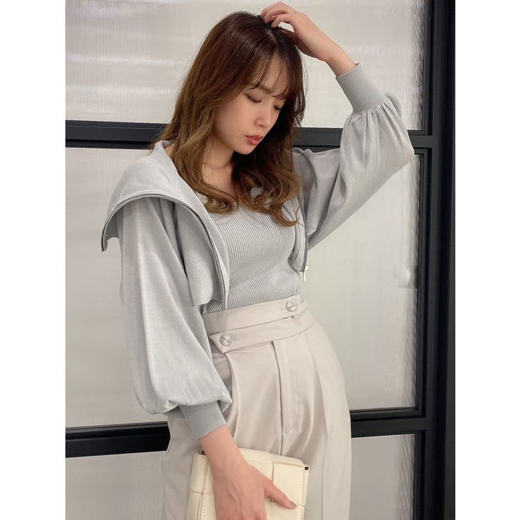 シアーレイヤードジップトップス[品番：MKSW0052459]｜dazzlin