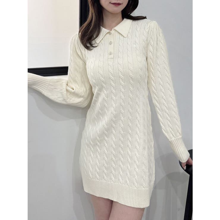 POLO BCS コラボ】ケーブルポロニットワンピース[品番：MKSW0061038