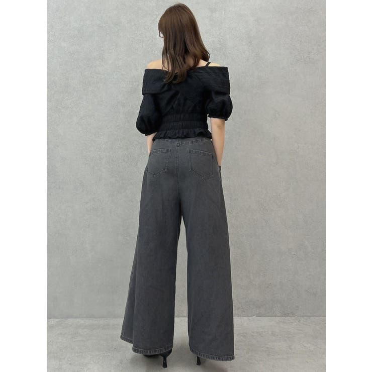 ダブルハイウエストワイドデニムパンツ[品番：MKSW0056385]｜dazzlin