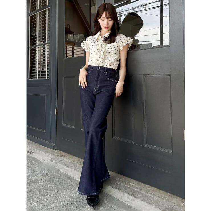 シュリンクフラワーフリルシャツ[品番：MKSW0064941]｜dazzlin