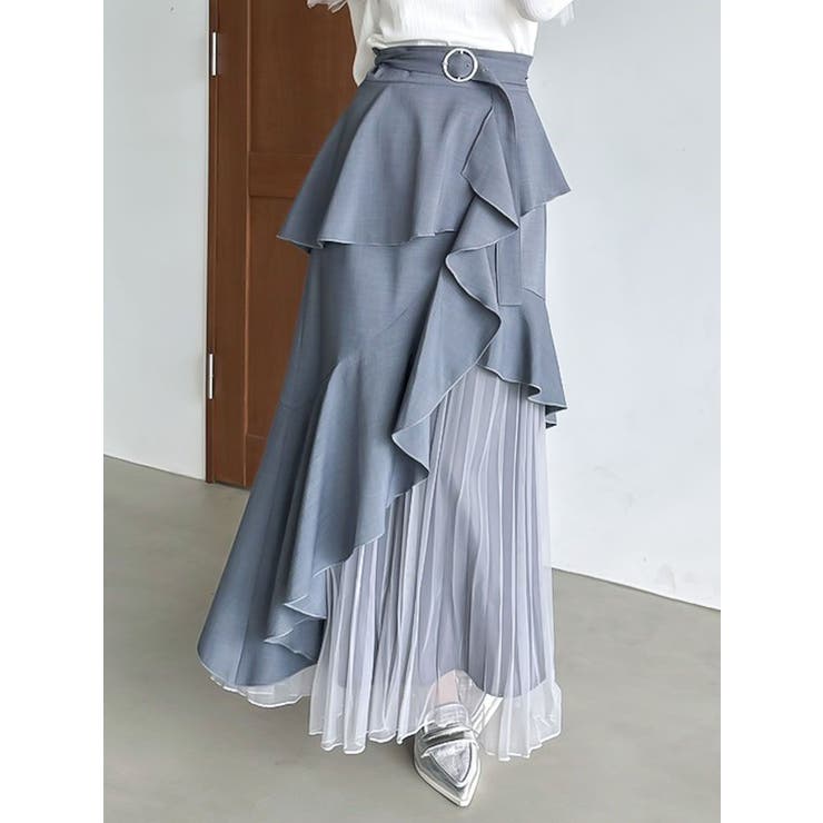 アシメプリーツマーメイドスカート[品番：MKSW0066713]｜dazzlin