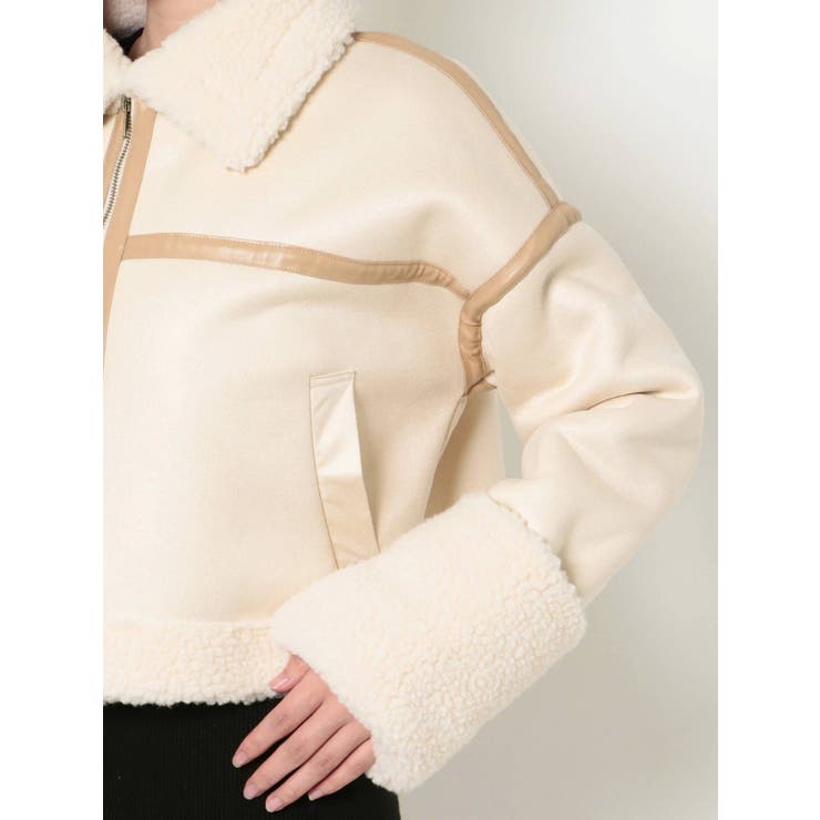 ビッグカラーフェイクムートンブルゾン[品番：MKSW0047607]｜RESEXXY