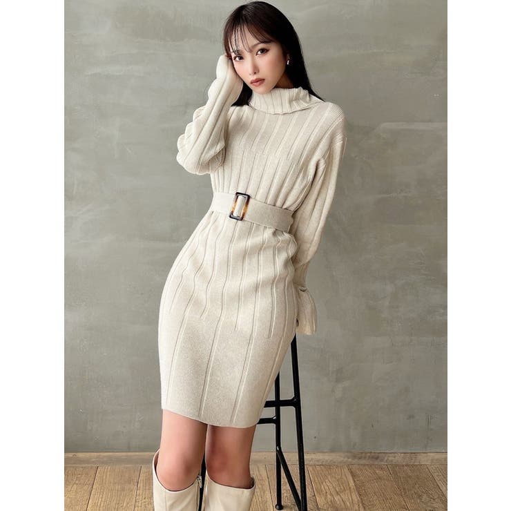 ワイドリブニットワンピース[品番：MKSW0060716]｜RESEXXY（リゼクシー