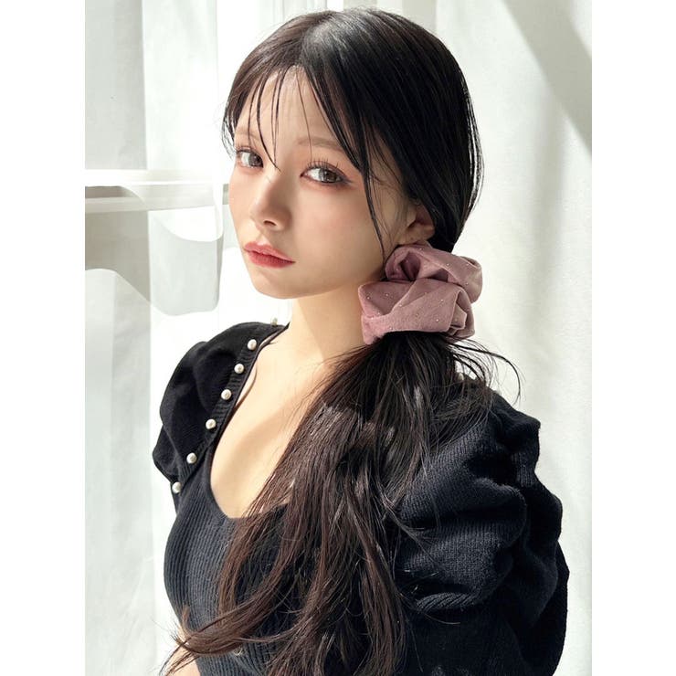 ポイントストーンベロアシュシュ[品番：MKSW0059626]｜RESEXXY