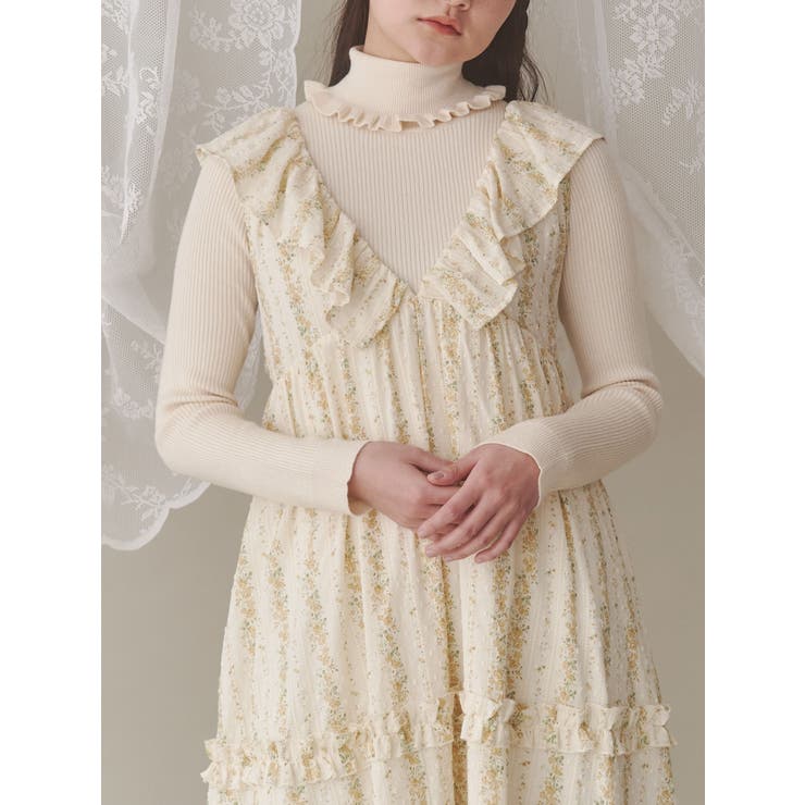 frillリブタートルニット[品番：MKSW0060551]｜merry jenny