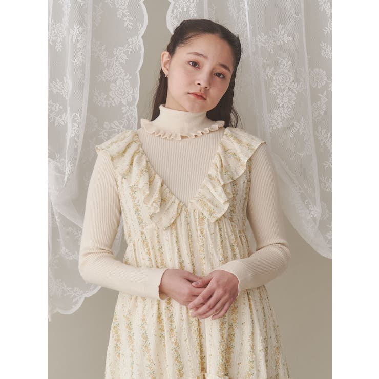 frillリブタートルニット[品番：MKSW0060551]｜merry jenny