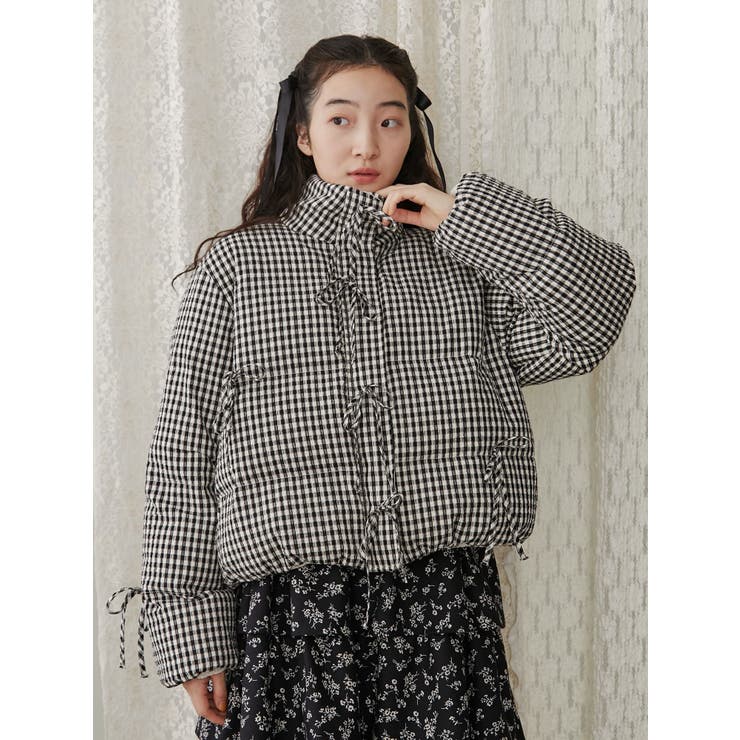 ribbon paddedジャケット[品番：MKSW0060142]｜merry jenny