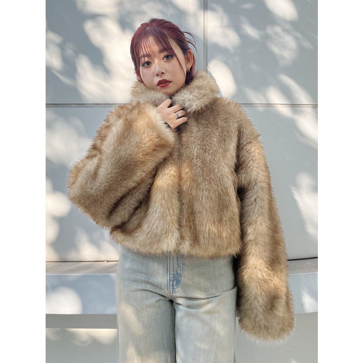 フェイクファーショートブルゾン[品番：MKSW0061994]｜EVRIS（エブリス