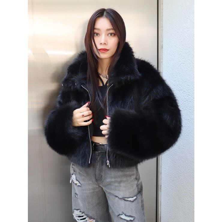 フェイクファーショートブルゾン[品番：MKSW0061994]｜EVRIS（エブリス