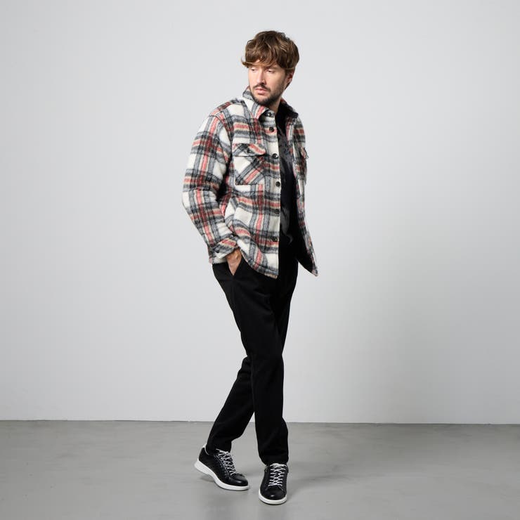 Wパッチポケット チェックブルゾン[品番：NICW0007320]｜NICOLE