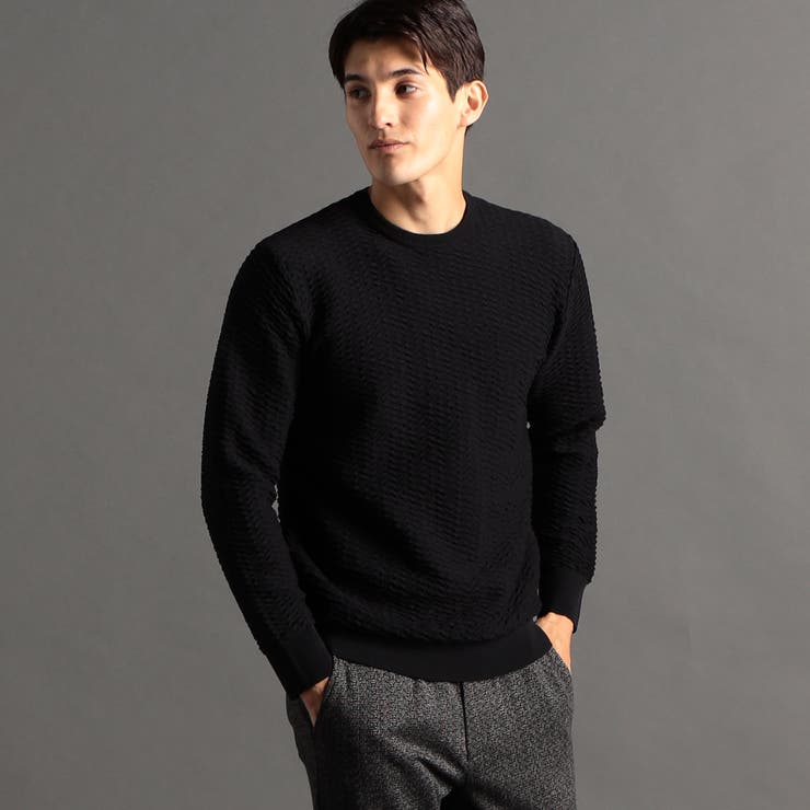 タックジャカード クルーネックニット[品番：NICW0004838]｜NICOLE