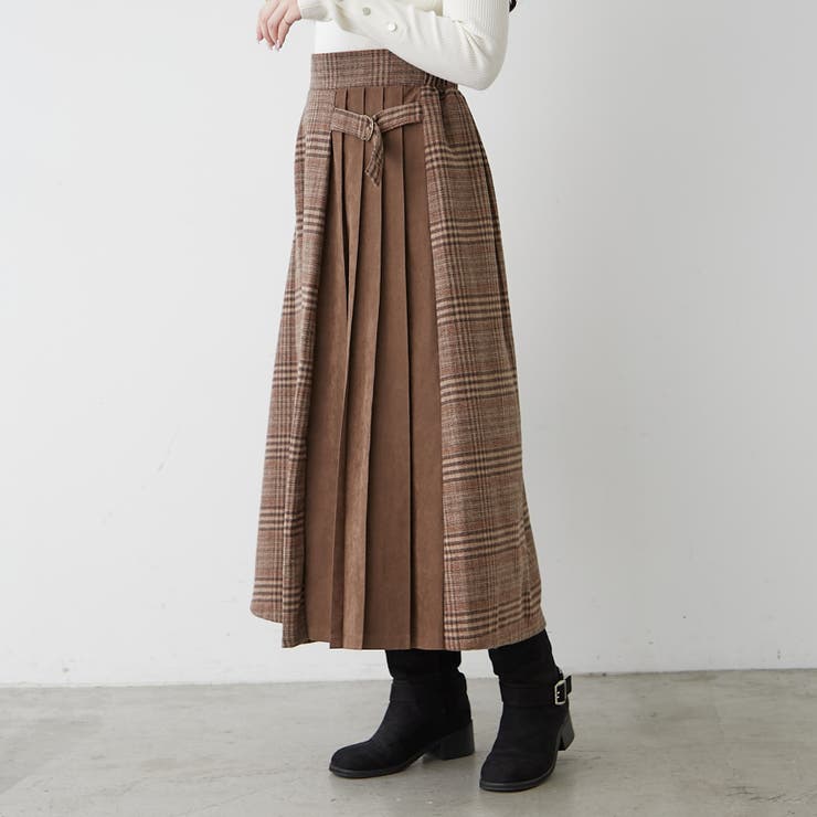 サイドプリーツスカート[品番：OLOW0016651]｜RMAF NICE CLAUP / OLIVE