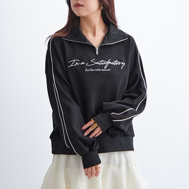 ロゴ刺繍ハーフZIP[品番：NCLW0012334]｜NICE CLAUP / OLIVE des OLIVE