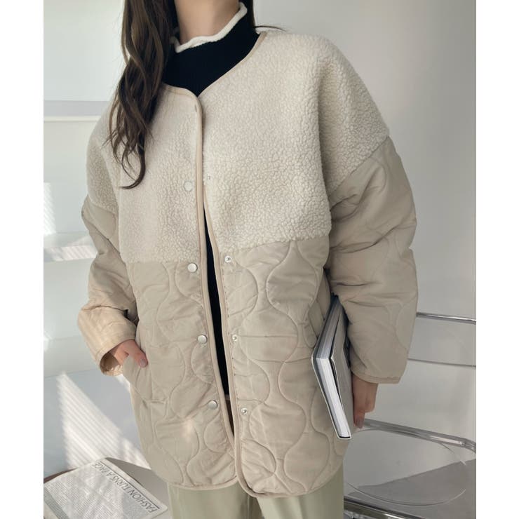 ボア切り替え キルティング ブルゾン[品番：ORGW0008572]｜Ada