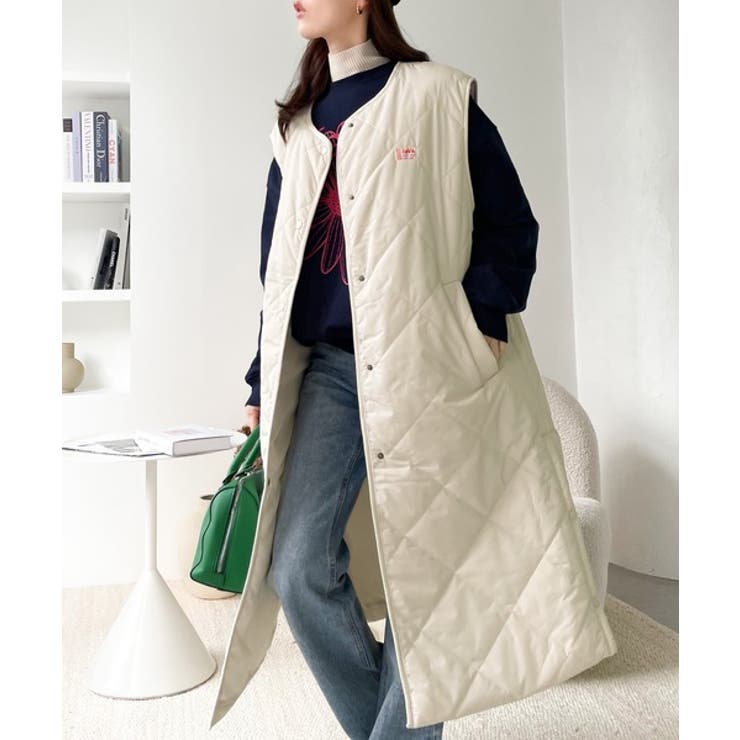 JaVa ジャバコラボ》お洒落偏差値UP!中綿キルティングロングベスト