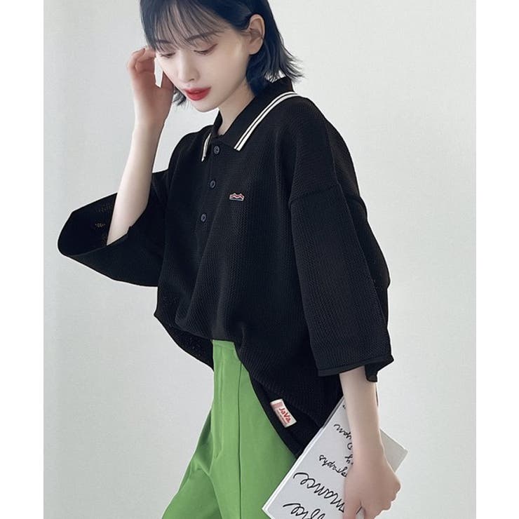 JaVaジャバ コラボ》大人のスポーティー。超軽量襟ラインニットポロ