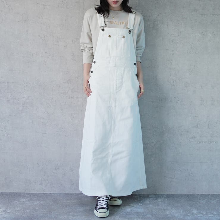 定番品】デニムサロペットスカート ロングスカート オーバーオール