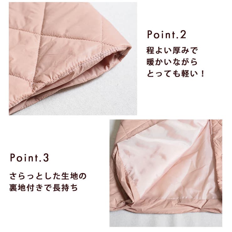 キルティングコート ノーカラー ロング[品番：CLVW0009022