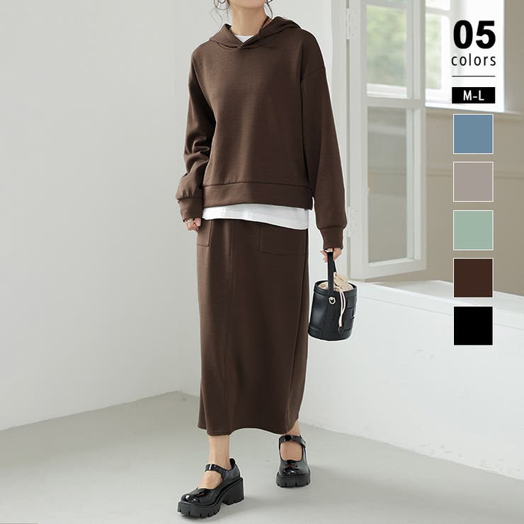 セットアップ パーカー スカートセット[品番：COCW0005292]｜COCOMOMO
