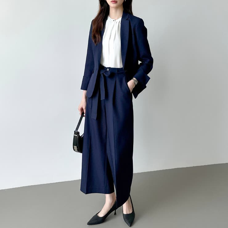 フォーマルスーツセットアップ パンツスーツ ワイドパンツ[品番