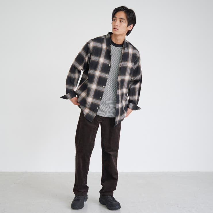 USA COTTONソフトフランネルシャツ（チェック）[品番：COEW0007546