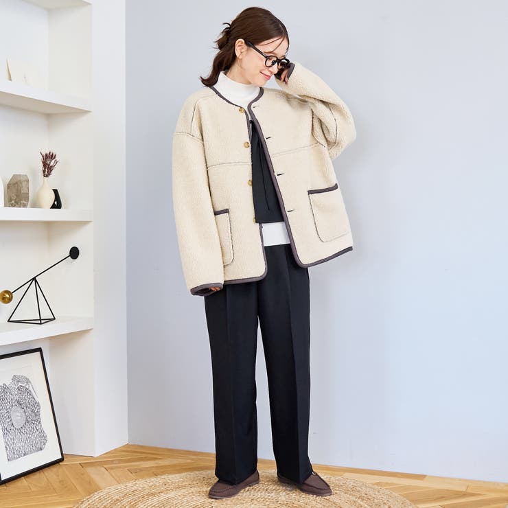 リバーシブル ノーカラーコーデュロイブルゾン[品番：COEW0007572