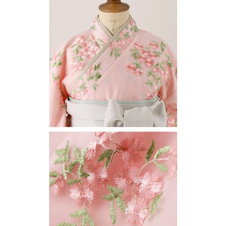 卒業式 袴 花刺繍チュールレース袴セット ミディアム丈 和装 おしゃれ