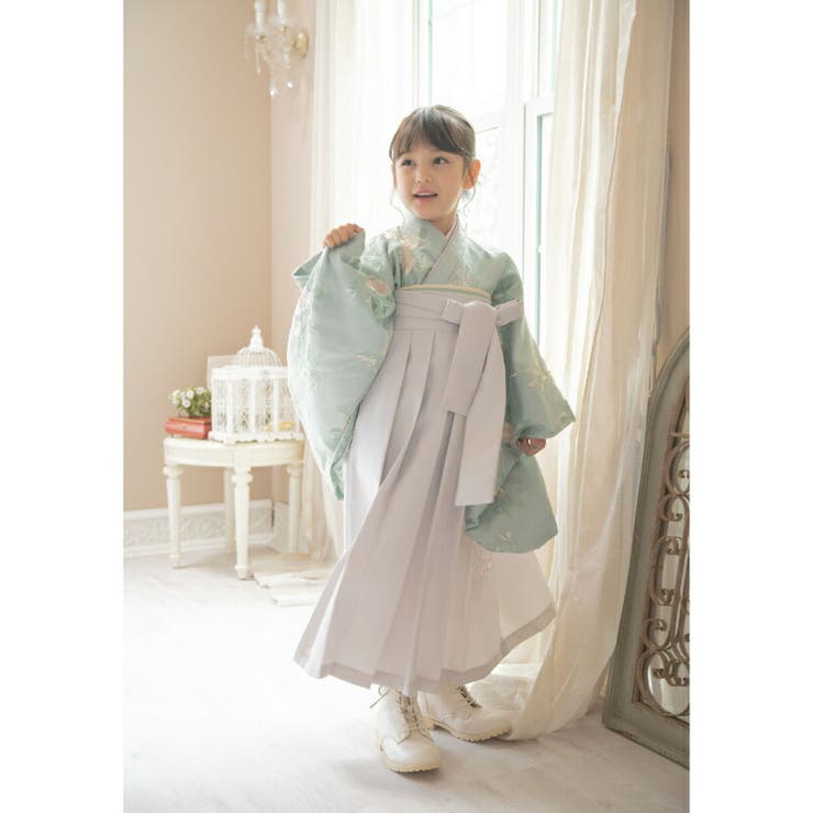 卒業式袴 花柄刺繍チュールレース袴セット 和装 おしゃれ 女の子 卒園