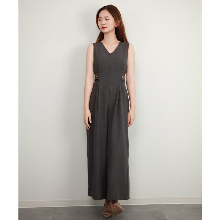 サイドボタン オールインワン サロペット[品番：DSSW0004948]｜DRESS+