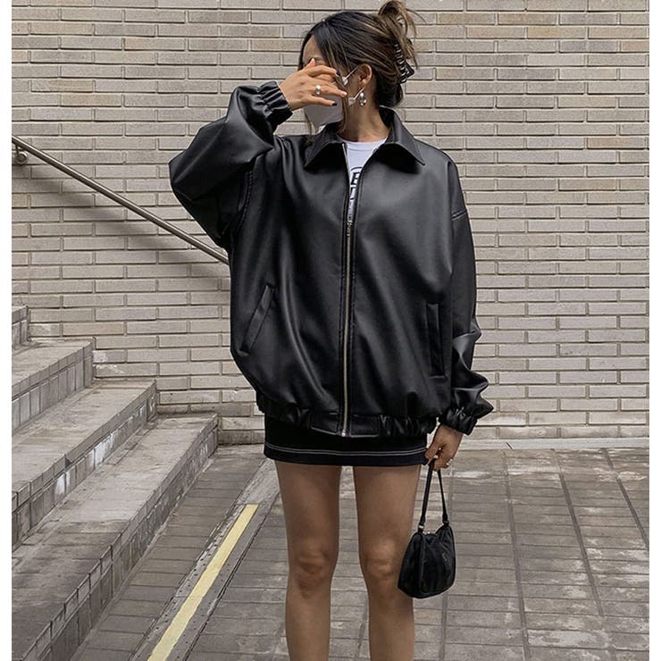 レザーフェイクレザージャケット 全1色 ジップアップ[品番