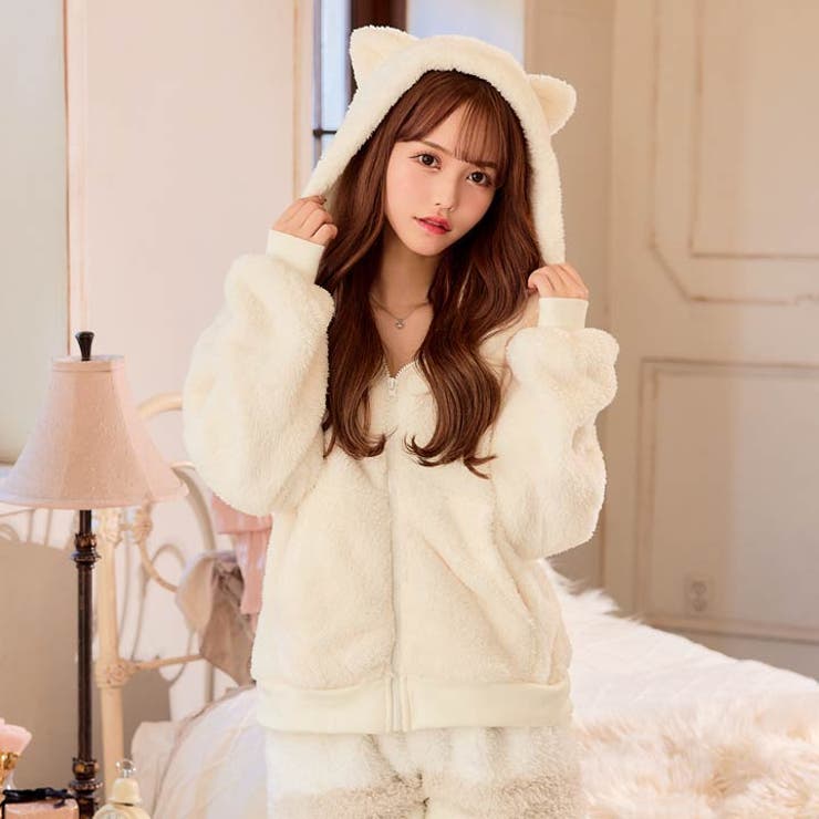 ルームウェア ねこ耳 フード付き[品番：DY000027171]｜Dazzy（デイジー